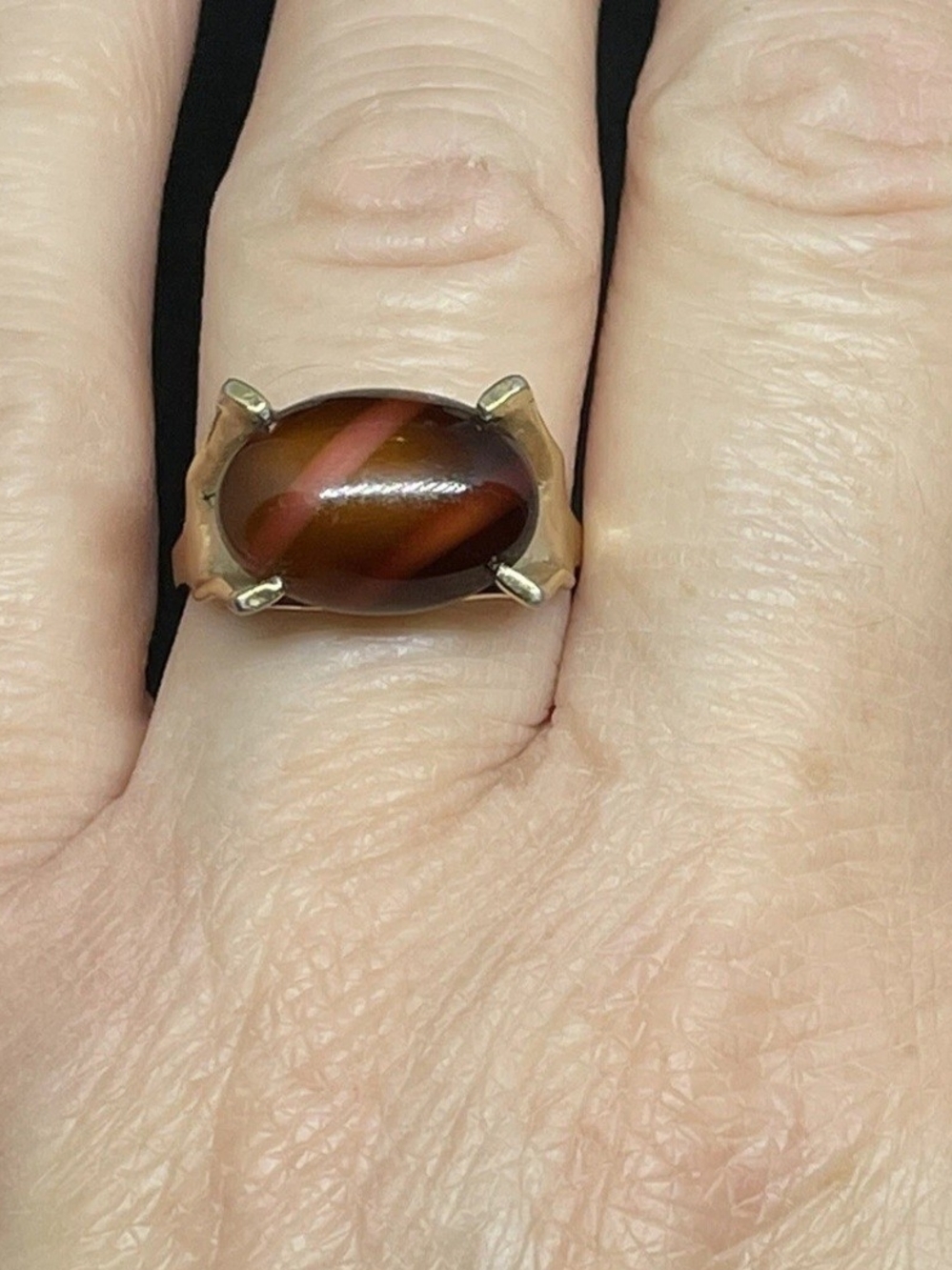 Sarah Cov Signed Oval Statement Ring Size 5 Adjustable